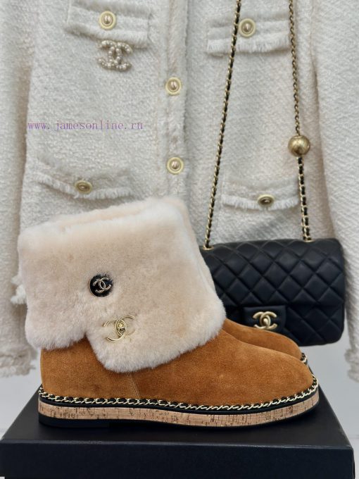 Chanel | Chanel 24K Autumn/Winter New Product Chain Wood Grain Bottom Snow BootsFull of Chann0ivqj8a - Image 2