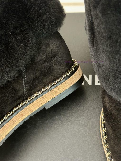 Chanel | Chanel 24K Autumn/Winter New Product Chain Wood Grain Bottom Snow BootsFull of Chanja3j363d - Image 7