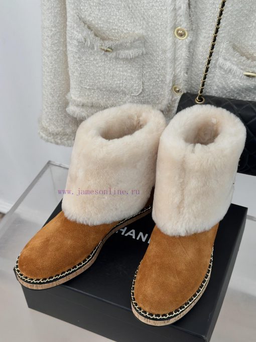 Chanel | Chanel 24K Autumn/Winter New Product Chain Wood Grain Bottom Snow BootsFull of Chann0ivqj8a - Image 3