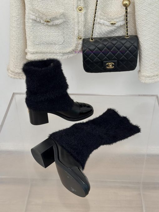 Chanel | Chanel 24K Autumn/Winter New Product Double CThick heeled socks bootsThis season's xx7kcyhx - Image 7
