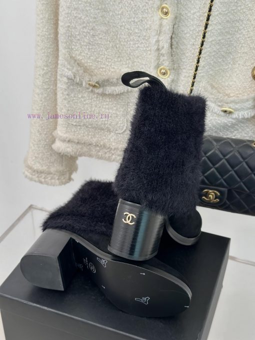 Chanel | Chanel 24K Autumn/Winter New Product Double CThick heeled socks bootsThis season's wriq41me - Image 10