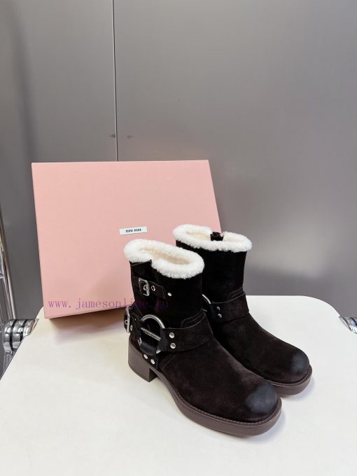 Top tier Miumiu autumn and winter limited edition walking bootsOne of the most worthwhile bocbr0hm4y - Image 3