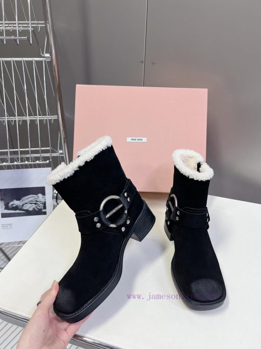 Top tier Miumiu autumn and winter limited edition walking bootsOne of the most worthwhile bo18ji35xf - Image 4