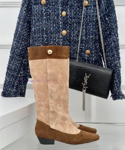 ODTD24ss Classic Retro Splicing Knight Boots Long BootsThe autumn and winter atmosphere artix4hf5m53