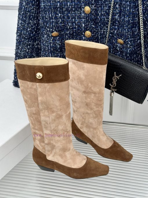 ODTD24ss Classic Retro Splicing Knight Boots Long BootsThe autumn and winter atmosphere artix4hf5m53 - Image 4