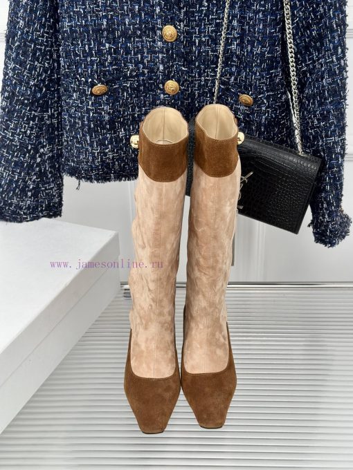 ODTD24ss Classic Retro Splicing Knight Boots Long BootsThe autumn and winter atmosphere artix4hf5m53 - Image 5