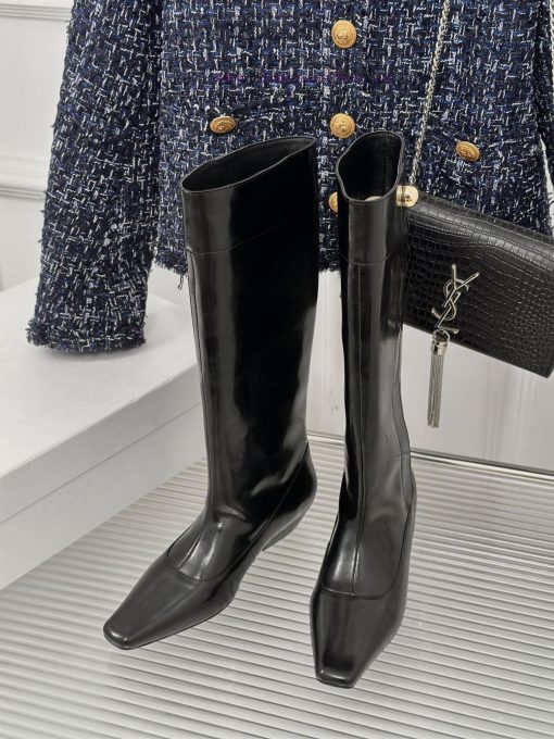 ODTD24ss Classic Retro Splicing Knight Boots Long BootsThe autumn and winter atmosphere artied0ecmjb - Image 3
