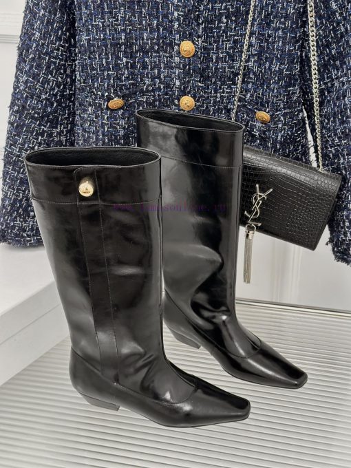 ODTD24ss Classic Retro Splicing Knight Boots Long BootsThe autumn and winter atmosphere artied0ecmjb - Image 4
