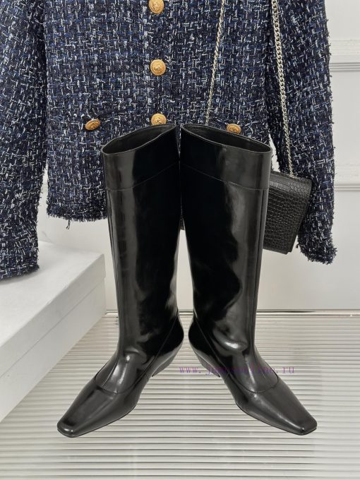 ODTD24ss Classic Retro Splicing Knight Boots Long BootsThe autumn and winter atmosphere artied0ecmjb - Image 6