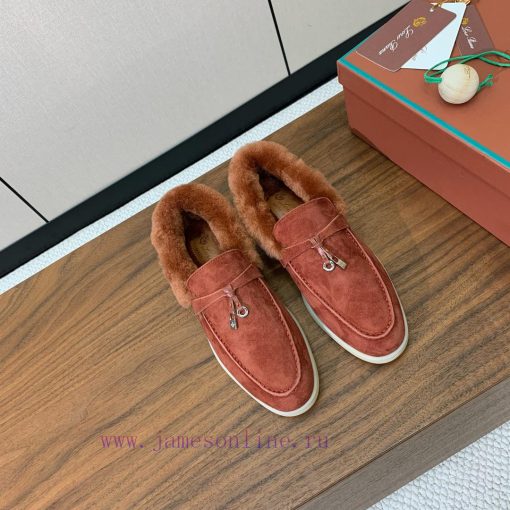 Loro Piana collar wool loafers, Italy's top cashmere retro elegant low-key luxury fashion, puvzufg61 - Image 3