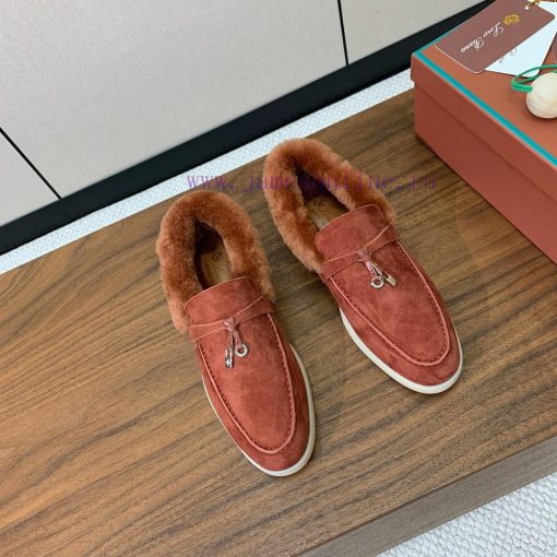 Loro Piana collar wool loafers, Italy's top cashmere retro elegant low-key luxury fashion, puvzufg61 - Image 4
