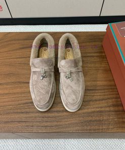 Loro Piana collar wool loafers, Italy's top cashmere retro elegant low-key luxury fashion, p6941k4vu