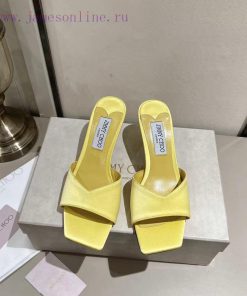 Jimmy Chou, classic square toe V-neck high-heeled slippers with 6.5 kitten heel design, softf4q2ogjs