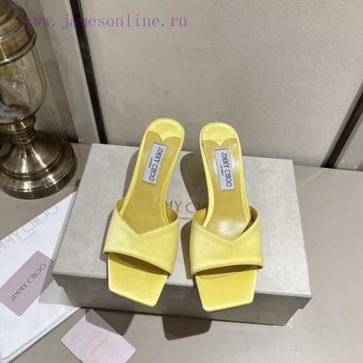 Jimmy Chou, classic square toe V-neck high-heeled slippers with 6.5 kitten heel design, softf4q2ogjs
