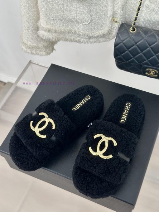 Chanel | Chanel Classic Metal Double C Hairy SlippersThe "First to Wear" series of walking s04mq9tgg - Image 3