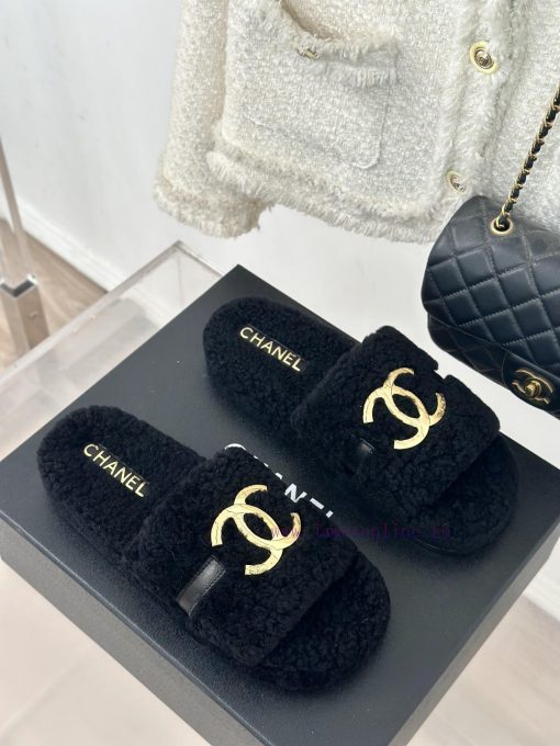 Chanel | Chanel Classic Metal Double C Hairy SlippersThe "First to Wear" series of walking s04mq9tgg - Image 4