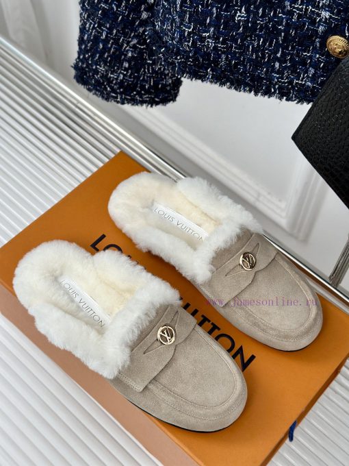 Donkey's classic and popular hairy half slippersFashionable and essential itemFurry, soft anhe04n88g - Image 4