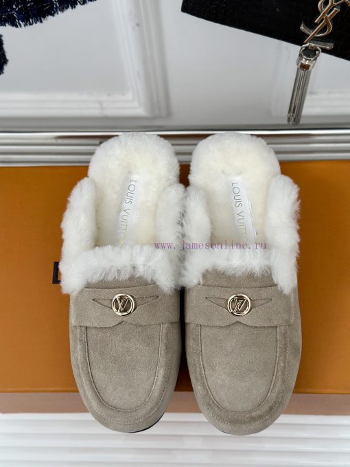 Donkey's classic and popular hairy half slippersFashionable and essential itemFurry, soft anhe04n88g - Image 5