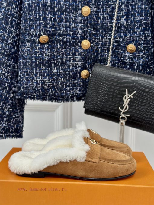 Donkey's classic and popular hairy half slippersFashionable and essential itemFurry, soft anzehda9gx - Image 2
