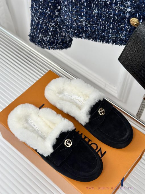 Donkey's classic and popular hairy half slippersFashionable and essential itemFurry, soft anf0m4uzgt - Image 4