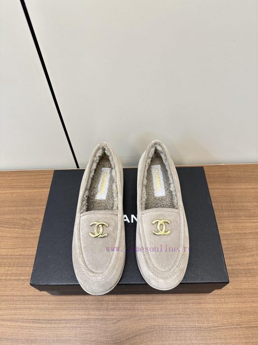 Chanel's new Chanel lambhair loafers for autumn and winter 2423ss Grandma Xiang's new Le Fu rmz389ok