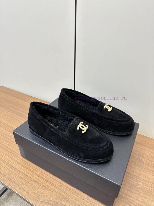 Chanel's new Chanel lambhair loafers for autumn and winter 2423ss Grandma Xiang's new Le Fu nwzdimoc - Image 3