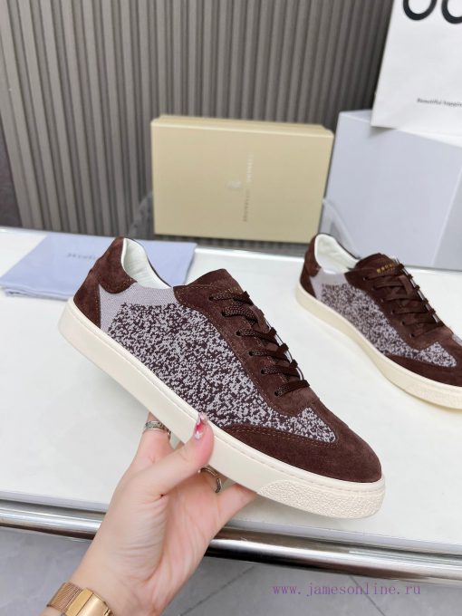 BrunelloCucinelli 🦁 Top Four Seasons Classic Knitted Skateboarding ShoesPrecious imported co2yh6y3lr - Image 3