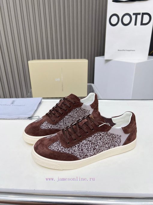 BrunelloCucinelli 🦁 Top Four Seasons Classic Knitted Skateboarding ShoesPrecious imported co2yh6y3lr - Image 6