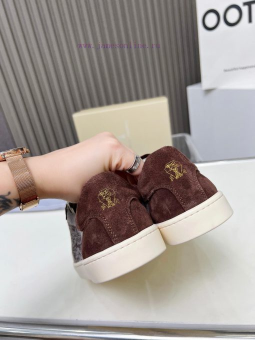 BrunelloCucinelli 🦁 Top Four Seasons Classic Knitted Skateboarding ShoesPrecious imported co2yh6y3lr - Image 7