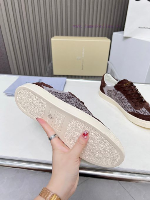 BrunelloCucinelli 🦁 Top Four Seasons Classic Knitted Skateboarding ShoesPrecious imported co2yh6y3lr - Image 9
