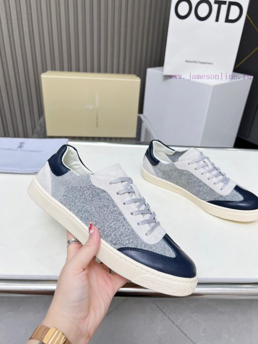 BrunelloCucinelli 🦁 Top Four Seasons Classic Knitted Skateboarding ShoesPrecious imported coaaxm1tit - Image 4
