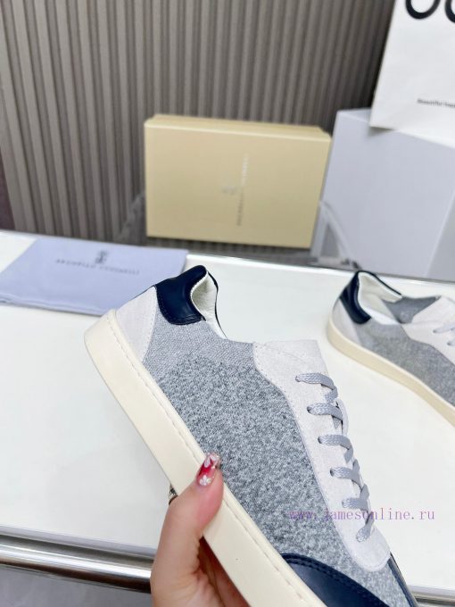 BrunelloCucinelli 🦁 Top Four Seasons Classic Knitted Skateboarding ShoesPrecious imported coaaxm1tit - Image 9