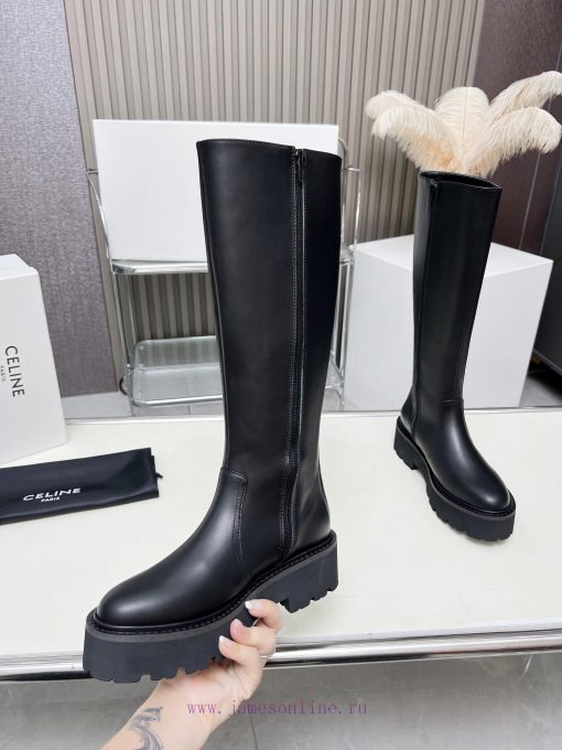 Celine 2024 Triumphal Arch Fashion Versatile Comfortable Thick soled Boots Fabric Head layer51m10rih - Image 2