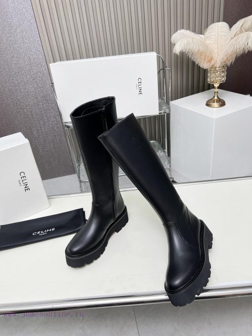 Celine 2024 Triumphal Arch Fashion Versatile Comfortable Thick soled Boots Fabric Head layer51m10rih - Image 5