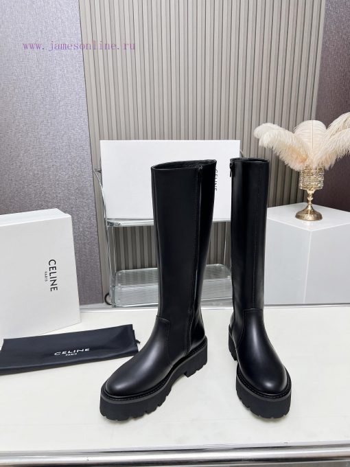 Celine 2024 Triumphal Arch Fashion Versatile Comfortable Thick soled Boots Fabric Head layer51m10rih - Image 6