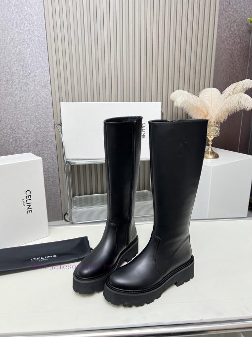 Celine 2024 Triumphal Arch Fashion Versatile Comfortable Thick soled Boots Fabric Head layer1nsjmouy - Image 6