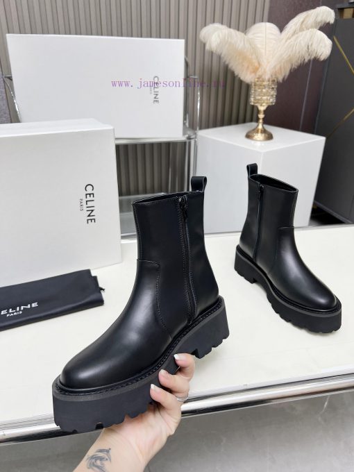 Celine 2024 Triumphal Arch Fashion Versatile Comfortable Thick soled Boots Fabric Head layeru1yi6w2w - Image 3