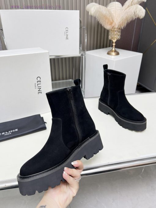 Celine 2024 Triumphal Arch Fashion Versatile Comfortable Thick soled Boots Fabric Head layernvv6eshj - Image 5