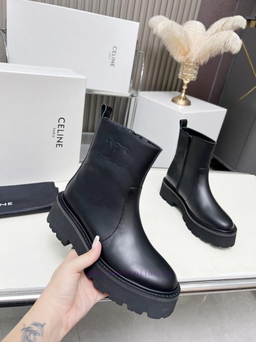Celine 2024 Triumphal Arch Fashion Versatile Comfortable Thick soled Boots Fabric Head layeru1yi6w2w - Image 8