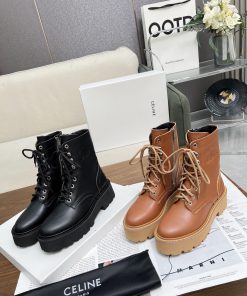 [Love] [Love] [Love] Celine 2024 Triumphal Arch Martin Strap Thick Bottom Flat Bottom Coarsem7vo8zsz