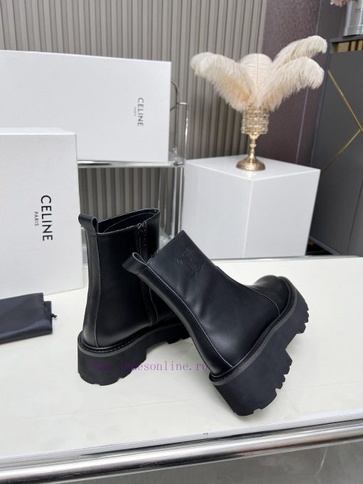 Celine 2024 Triumphal Arch Fashion Versatile Comfortable Thick soled Boots Fabric Head layeru1yi6w2w - Image 9
