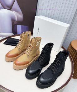 Celine 2024 Triumphal Arch Yang Mi Same Style Autumn/Winter Martin Lace Thick Bottom Flat Bo74s6hxdi