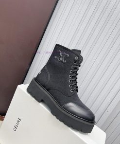Celine 2024 Triumphal Arch Yang Mi Same Style Autumn/Winter Martin Lace Thick Bottom Flat Bojxea5gfe