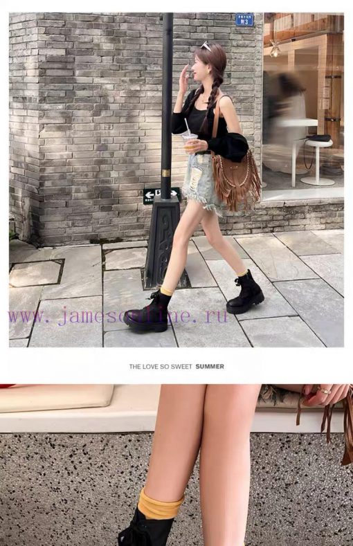 Celine 2024 Triumphal Arch Yang Mi Same Style Autumn/Winter Martin Lace Thick Bottom Flat Bojxea5gfe - Image 5