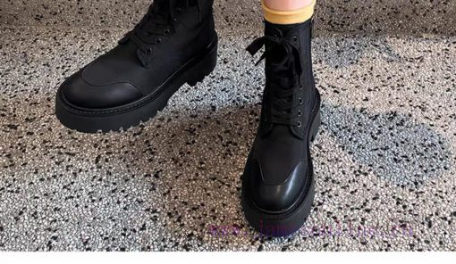 Celine 2024 Triumphal Arch Yang Mi Same Style Autumn/Winter Martin Lace Thick Bottom Flat Bojxea5gfe - Image 10