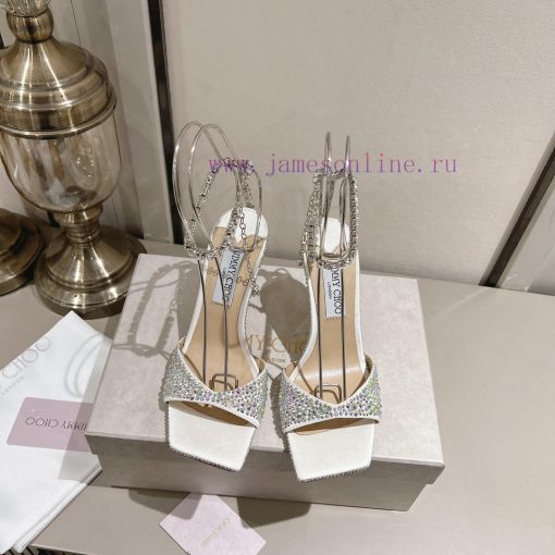 JIMMY CHOO (Jimmy Zhou), a collection of square headed hot pressed diamond back empty sandalvmordoyx - Image 2