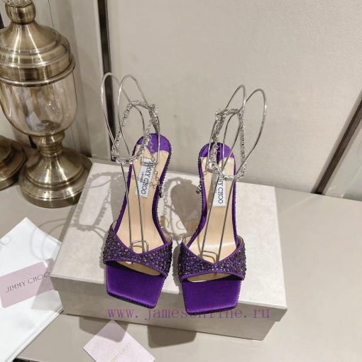 JIMMY CHOO (Jimmy Zhou), a collection of square headed hot pressed diamond back empty sandalehgtjco6 - Image 2