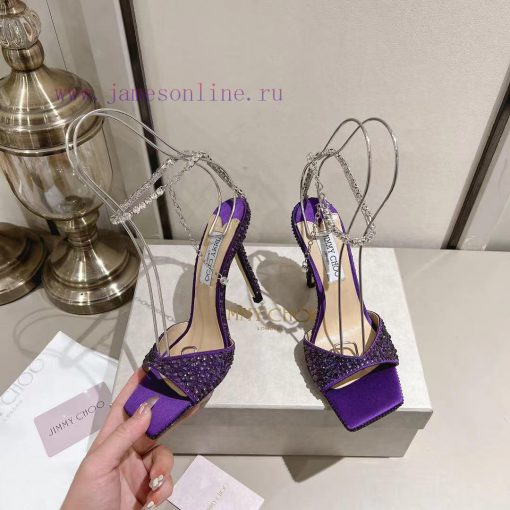 JIMMY CHOO (Jimmy Zhou), a collection of square headed hot pressed diamond back empty sandalehgtjco6 - Image 5