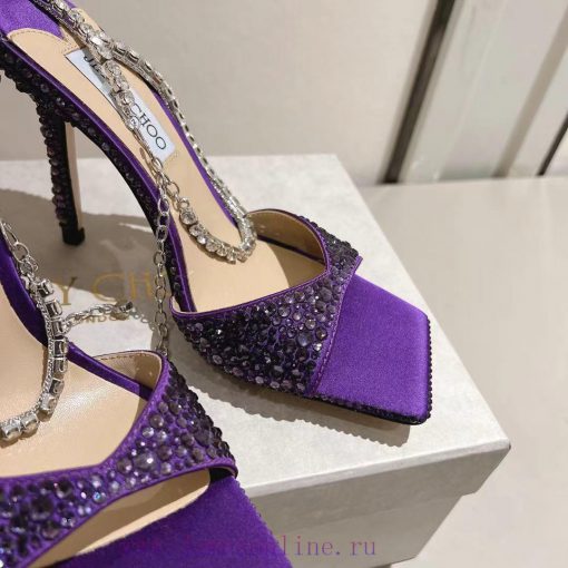 JIMMY CHOO (Jimmy Zhou), a collection of square headed hot pressed diamond back empty sandalehgtjco6 - Image 9