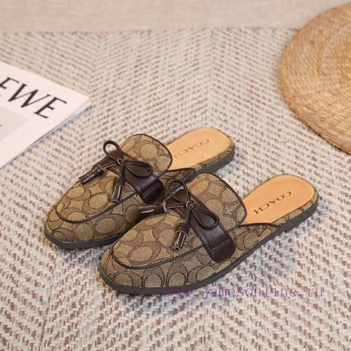 Brown 35-40COACH/Coach Willow Nail Slippers,Lazy shoes are easy to put on and take off, withokcodk17 - Image 2